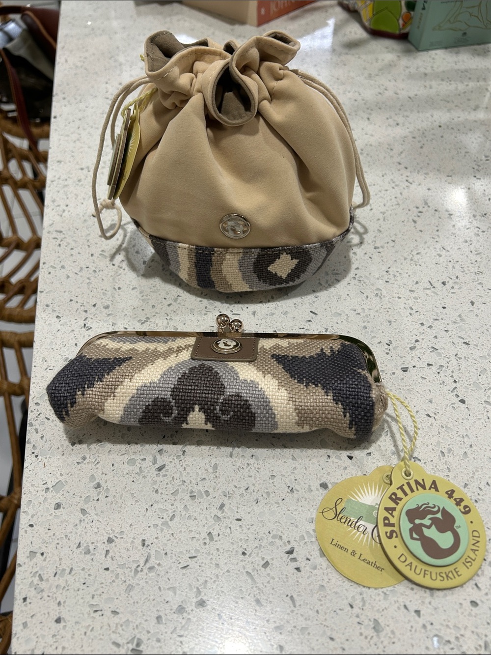NWT Spartina 449 Slender Case and Jewelry Pouch Matching Set in Ms. Billie Print